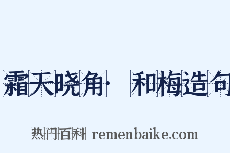 霜天晓角·和梅造句是什么意思的图片